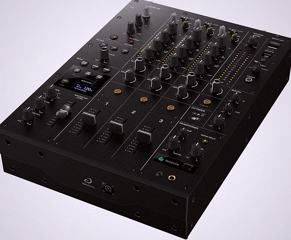 AlphaTheta DJM-V5 Professional 3-Channel DJ Mixer Black with USB & FX