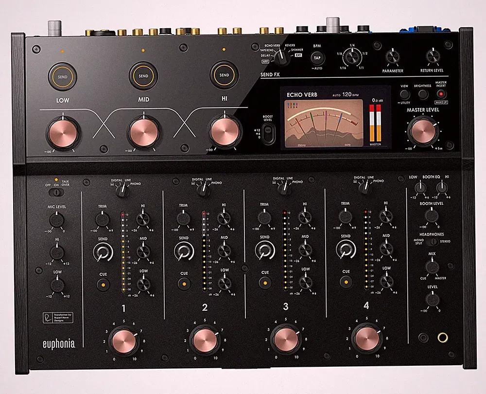 AlphaTheta Euphonia 4ch HiFi Rotary DJ Mixer w/Rupert Neve Designs Transformers