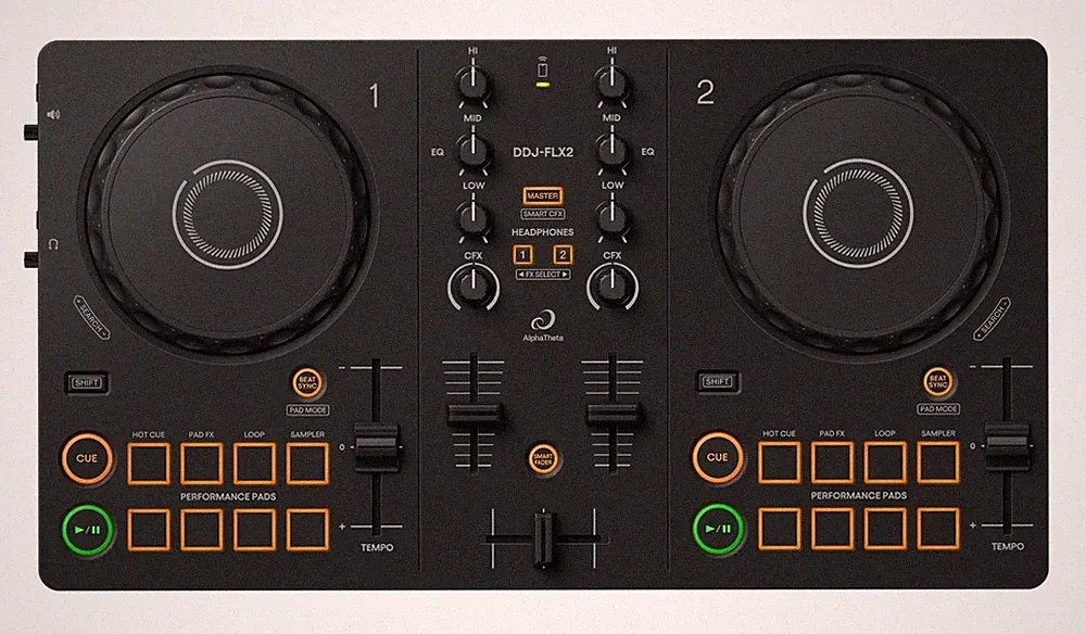 AlphaTheta/Pioneer DDJ-FLX2 DJ controller for rekordbox, serato, and djay