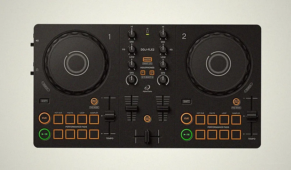 AlphaTheta/Pioneer DJ DDJ-FLX2 Beginner DJ Controller – Portable USB-Power