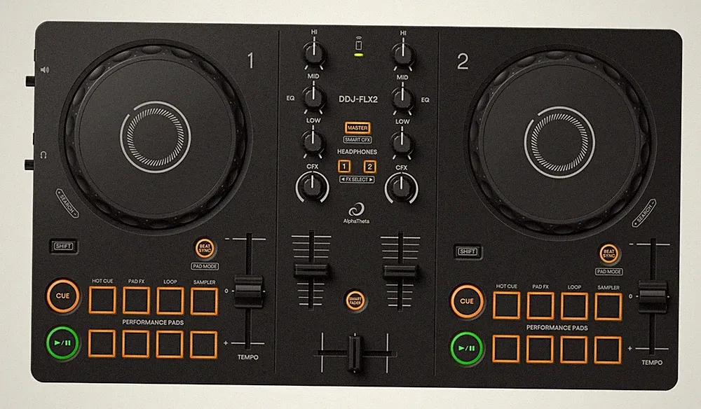 AlphaTheta/Pioneer DJ DDJ-FLX2 Beginner DJ Controller – Portable USB-Powered 2-C