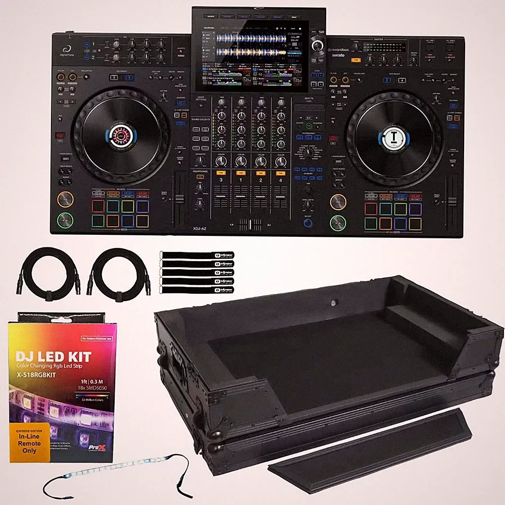 AlphaTheta XDJ-AZ All-in-One DJ Controller System w Black Case Package