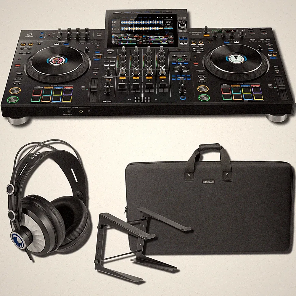 AlphaTheta XDJ-AZ DJ System w/ Case, Stand & Cans50 Headphones