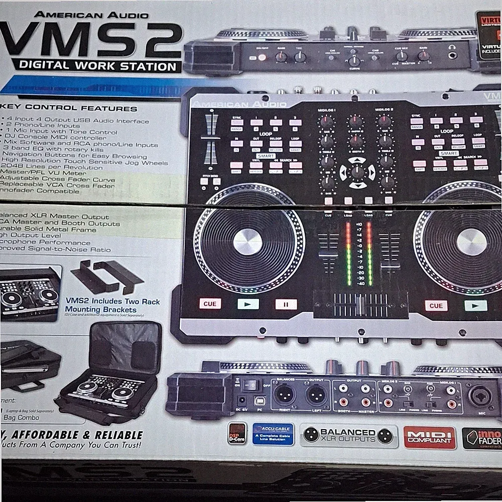 American Audio VMS2 2-Deck 4-Channel DJ Controller w/ VirtualDJ LE + Bag