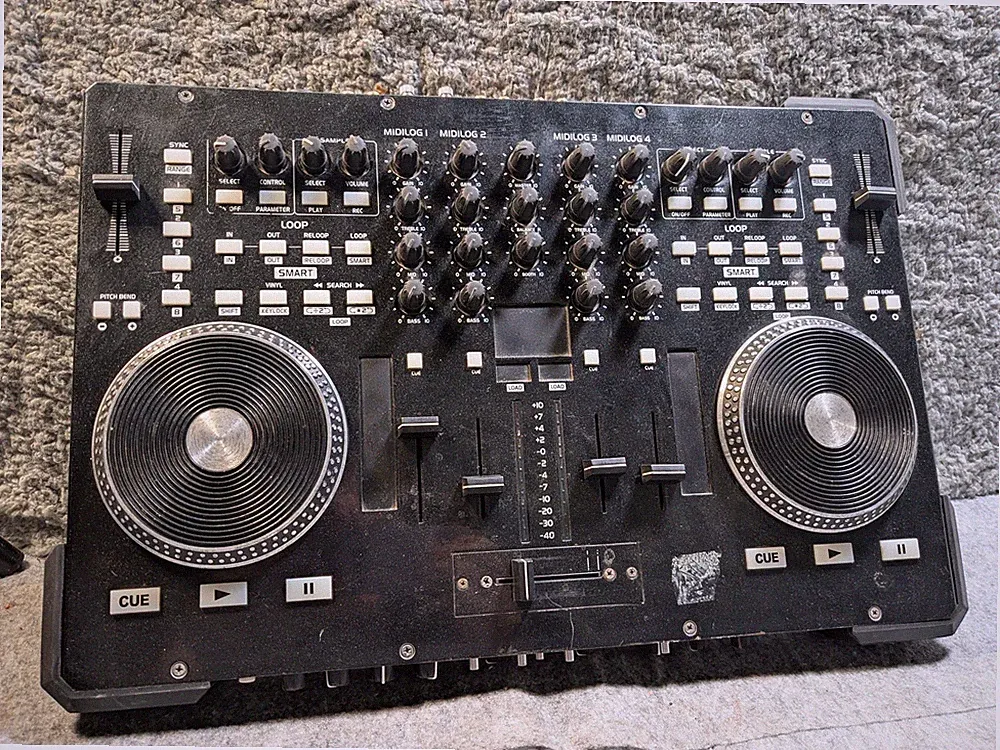 American Audio VMS4 4-Channel DJ Controller Mixer Midilog Untested