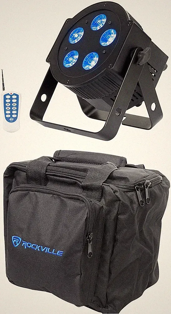 American DJ ADJ 5PX HEX LED DMX Metal Par Can Wash Stage Up-Light+Remote+Bag