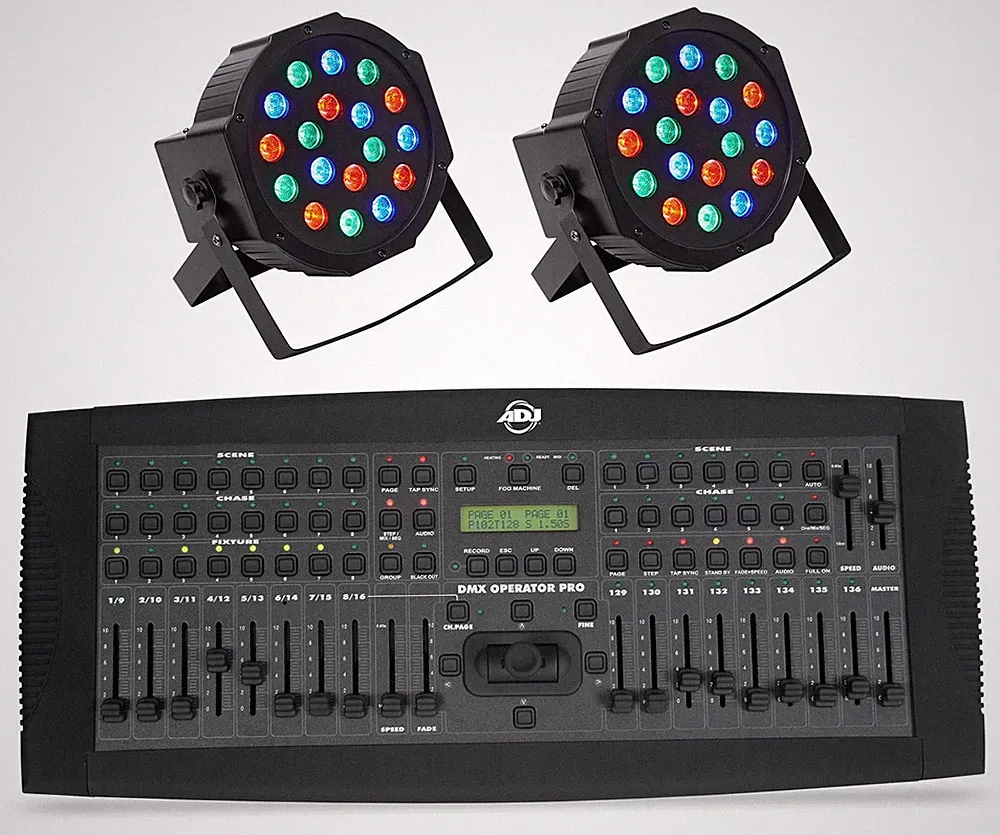 American DJ ADJ DMXOPERATOR PRO 136-Channel DMX Lighting Controller+2) Up-Lights