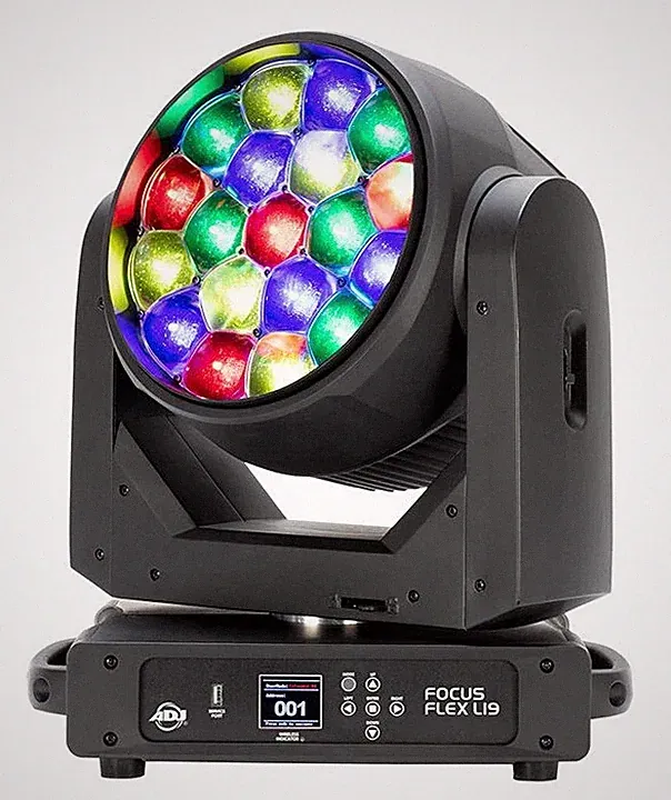 American DJ ADJ Focus Flex L19 x 40W RGBL LED DMX Moving Head Light w/Pixel FX