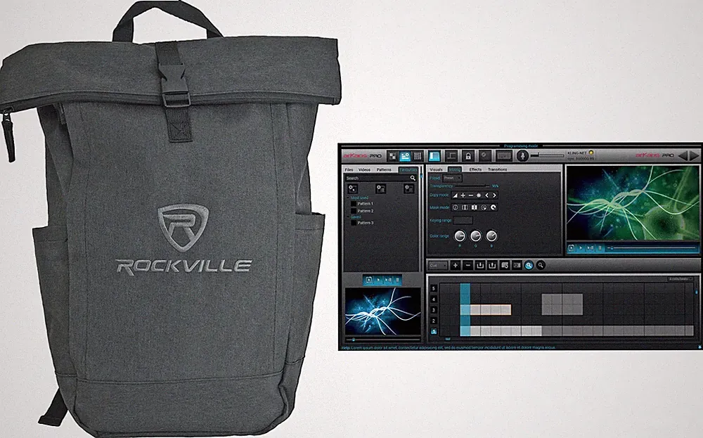 American DJ LED MASTER Media VJ Software 4 Kling-Net Lighting Fixtures+Backpack