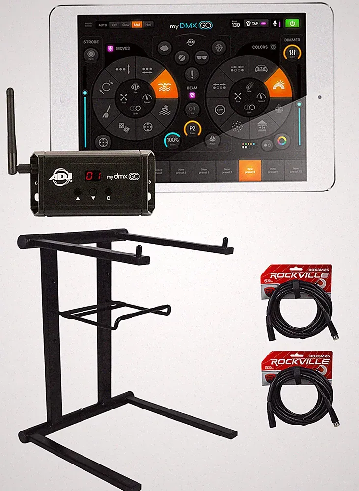 American DJ MYDMX GO Lighting Control App for iPad/Android Tablets+Laptop Stand