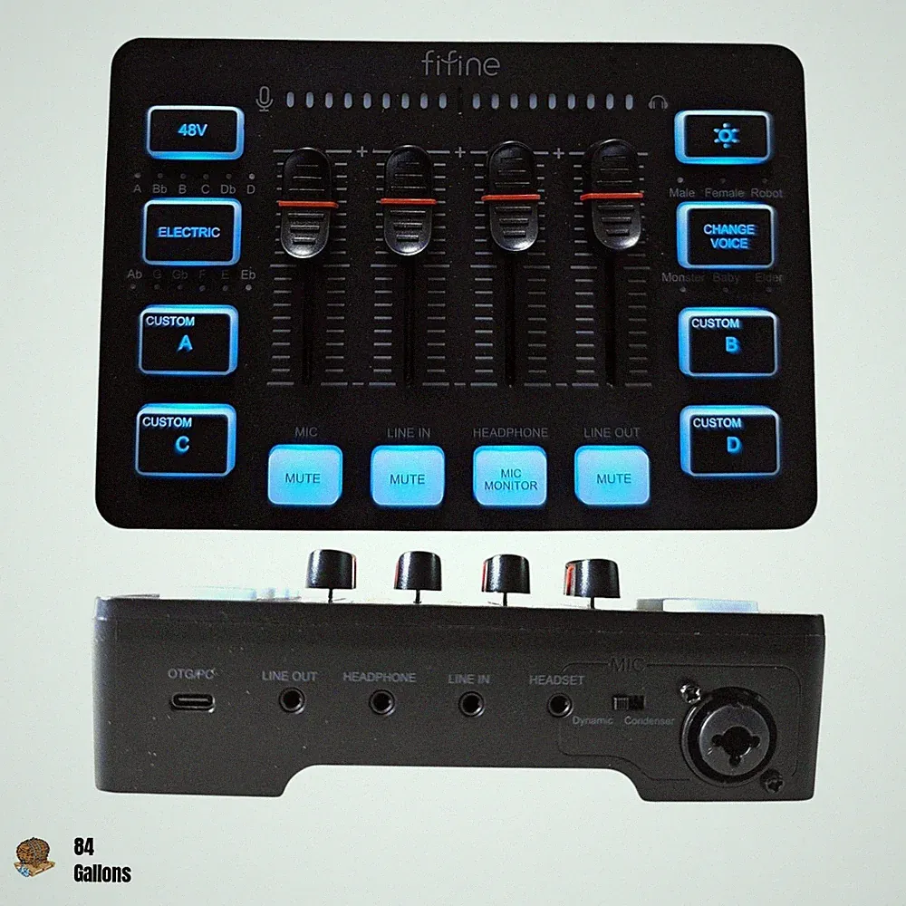 AMPLIGAME SC3 Streaming RGB PC / Gaming Audio Mixer with XLR & RGB Lighting