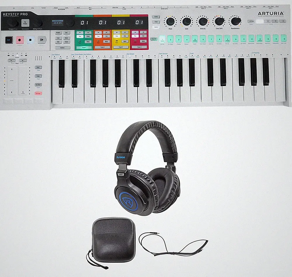 Arturia Keystep Pro Sequencer 37-Key DJ/Recording Keyboard Controller+Headphones