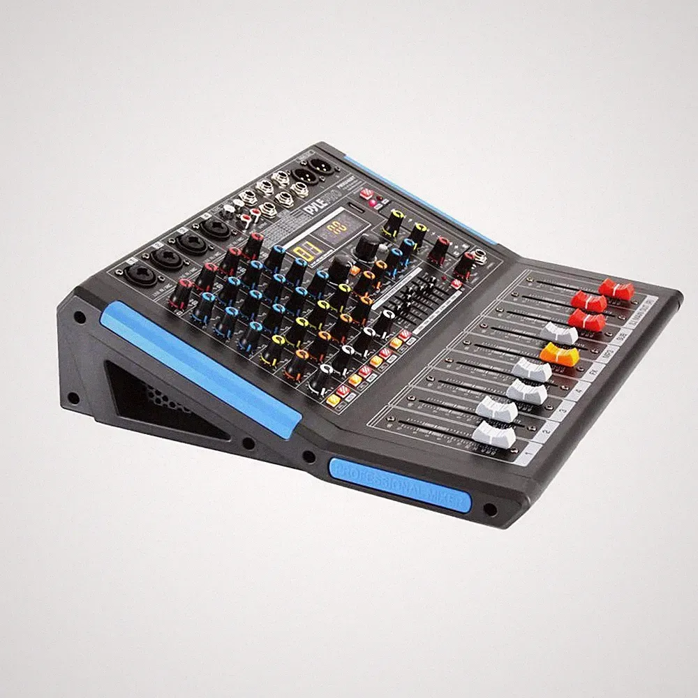 Audio Mixer 4 Channel Bluetooth USB XLR Microphone DJ Controller Pyle