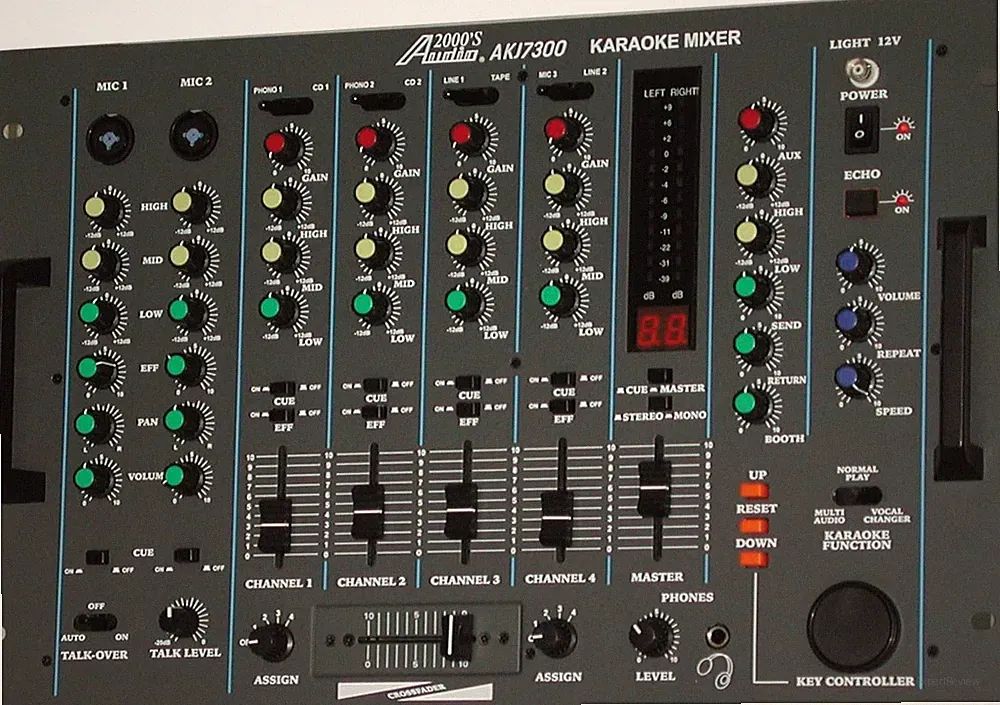Audio2000's AKJ7300 PROFESSIONAL KARAOKE/ DJ MIXER w/ KEY CONTROL & ECHO - MR