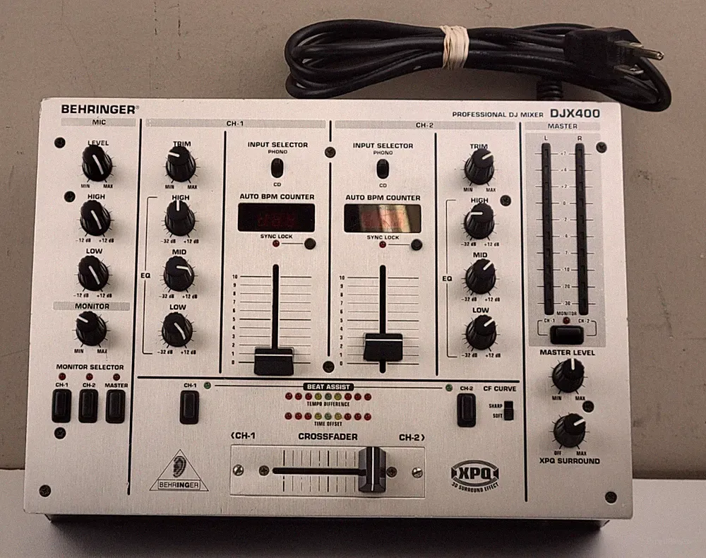 Behringer DJX400 Pro DJ Mixer 2-Channel BPM Counter VCA Control - **POWERS ON**