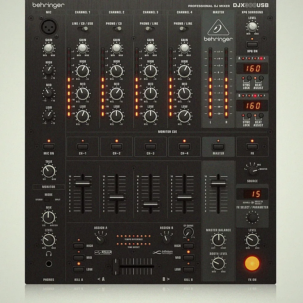 Behringer Pro Mixer DJX900USB 4-channel DJ Mixer