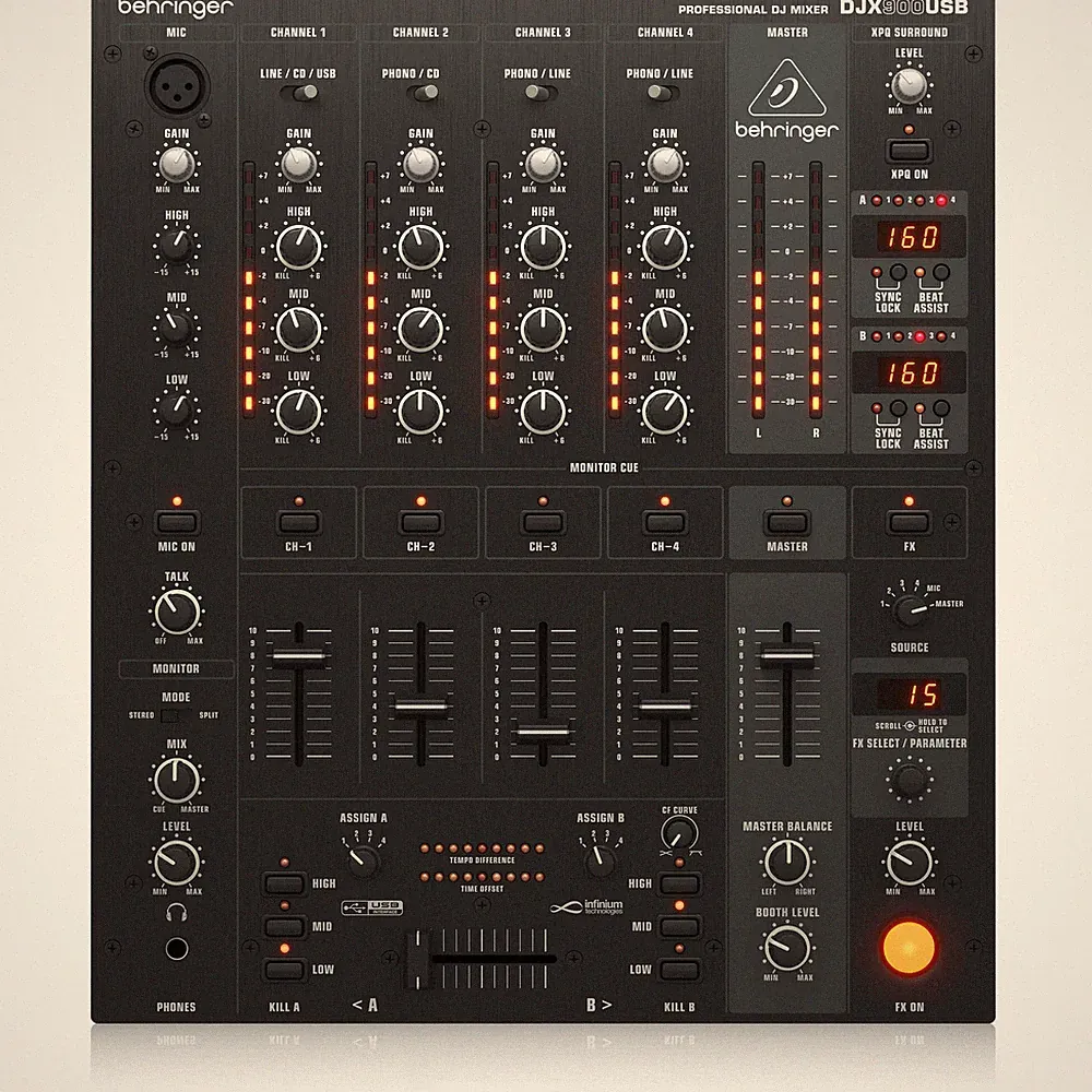 Behringer Pro Mixer DJX900USB 4-channel DJ Mixer