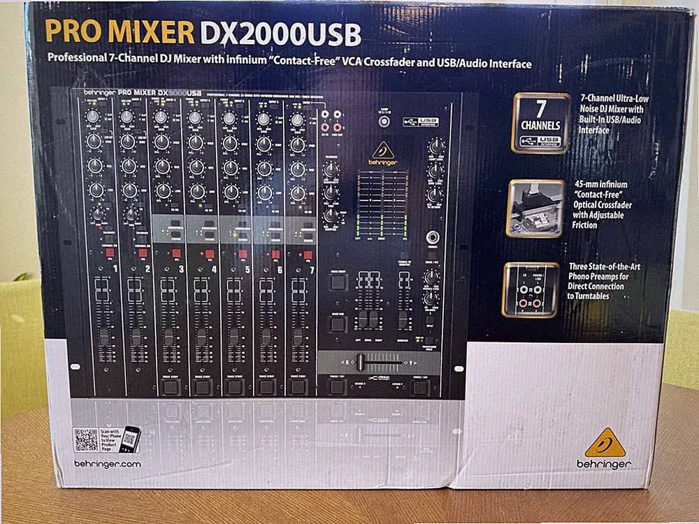 Behringer Pro Mixer DX2000USB 7-Channel DJ Mixer USB Open Box - Mint