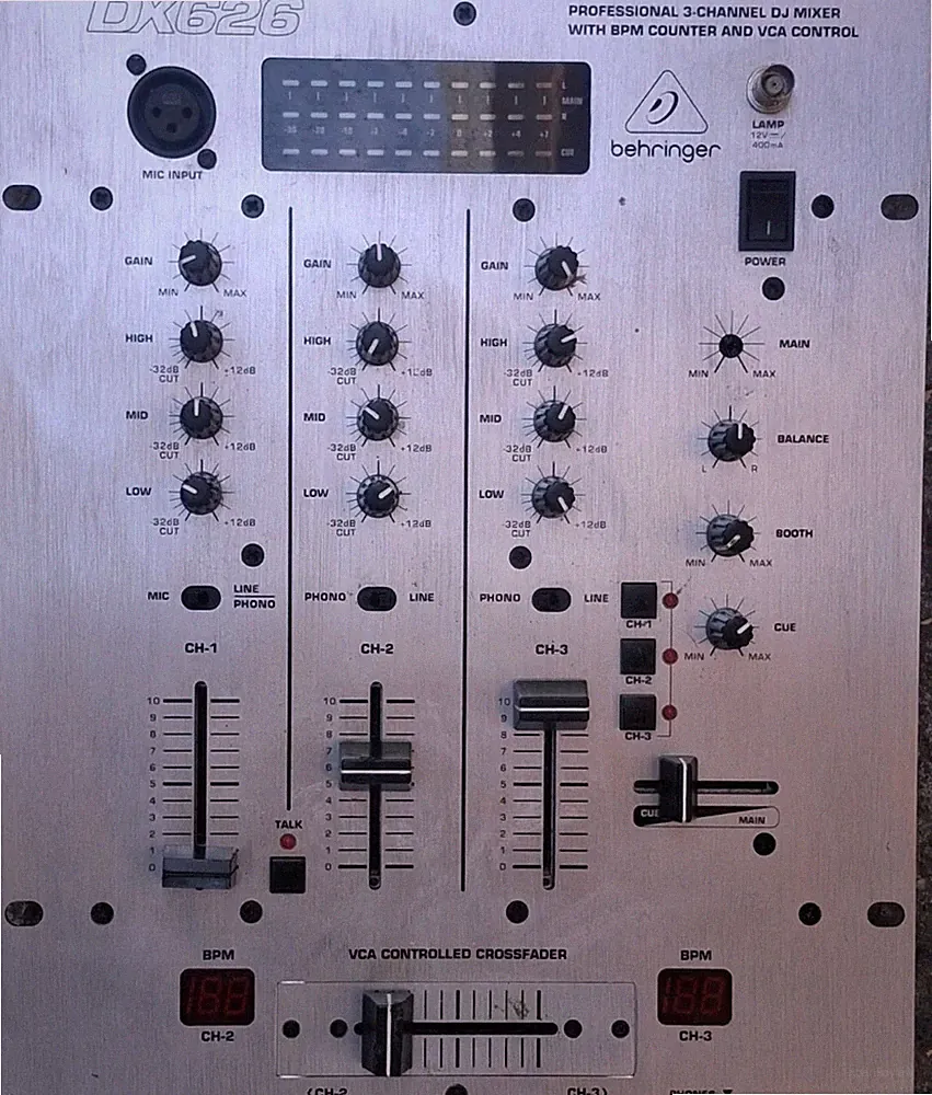 Behringer Pro Mixer DX626 3-Channel DJ Mixer With BPM Counter and VCA Control