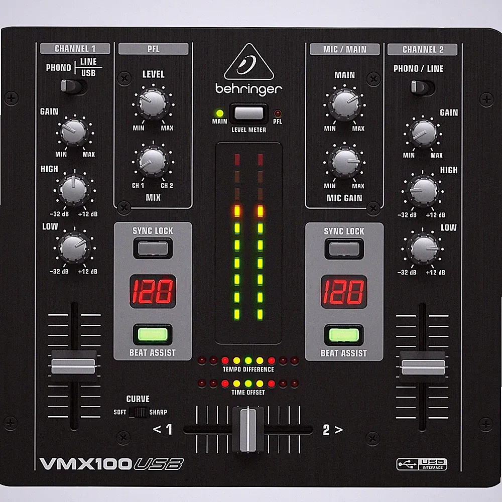 Behringer VMX100USB Professional 2-Channel DJ Mixer