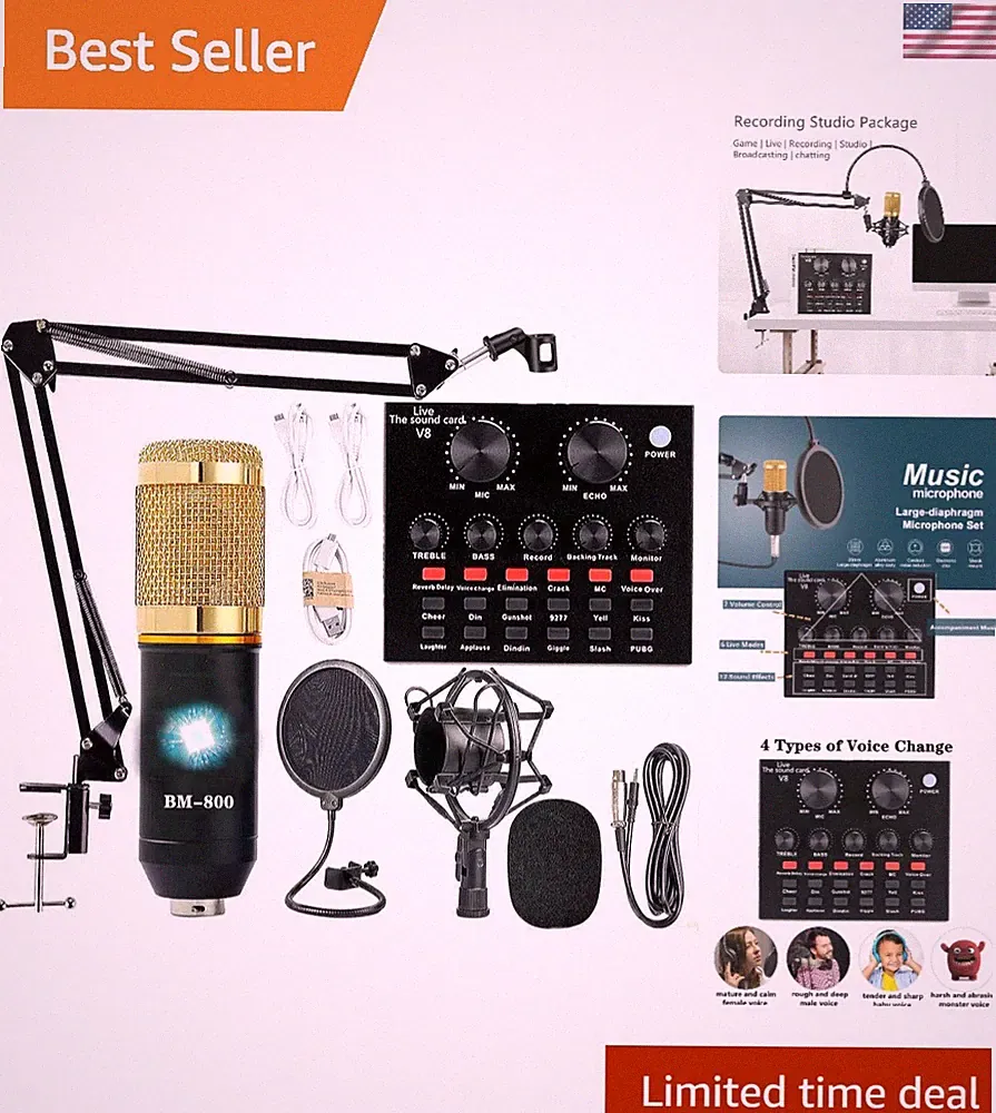 BM-800 Podcast Equipment Bundle with Voice Changer - Ideal for YouTube & TikTok