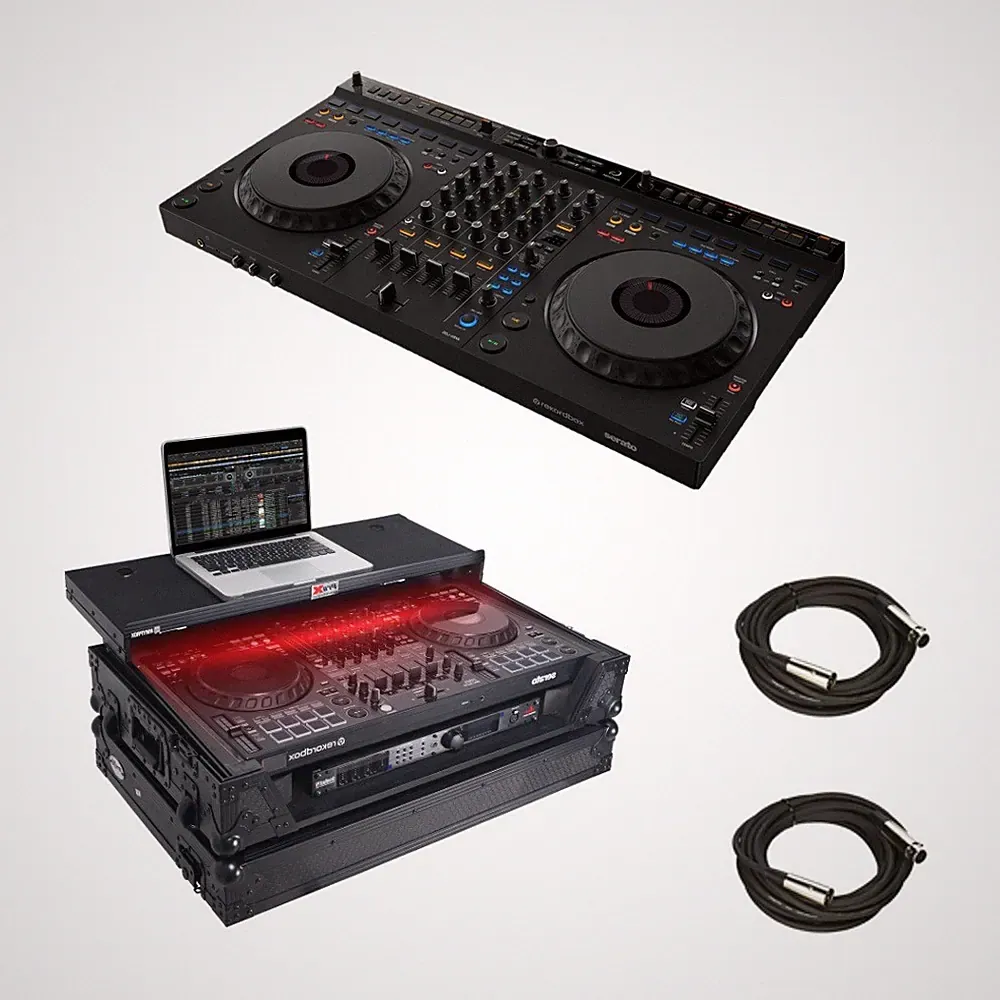 Bundle of AlphaTheta DDJ-GRV6 DJ Controller + Road Case & 2 XLR Cables