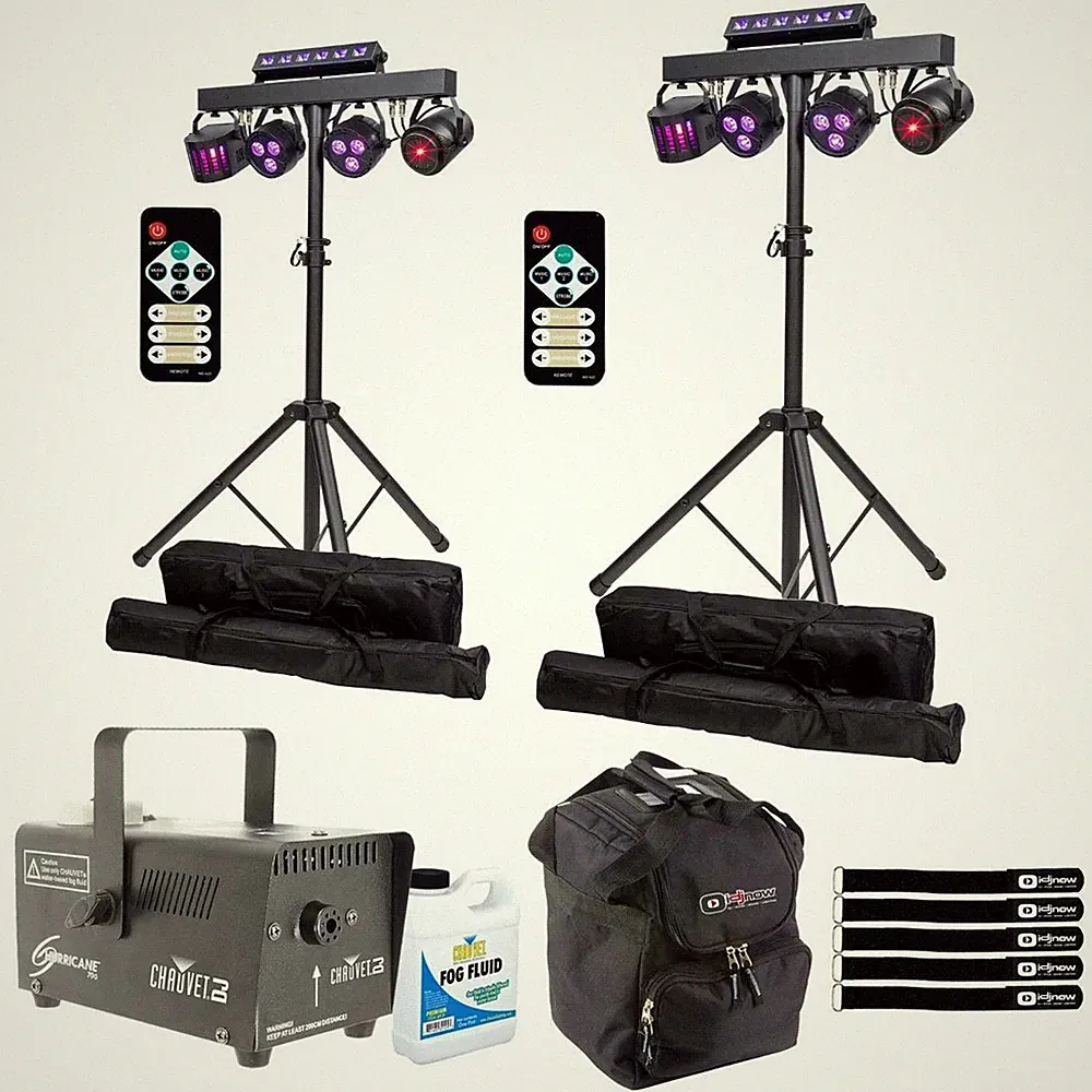 ColorKey PartyBar FX All-in-One DJ Band Lighting System Package Pair w Fog Mach
