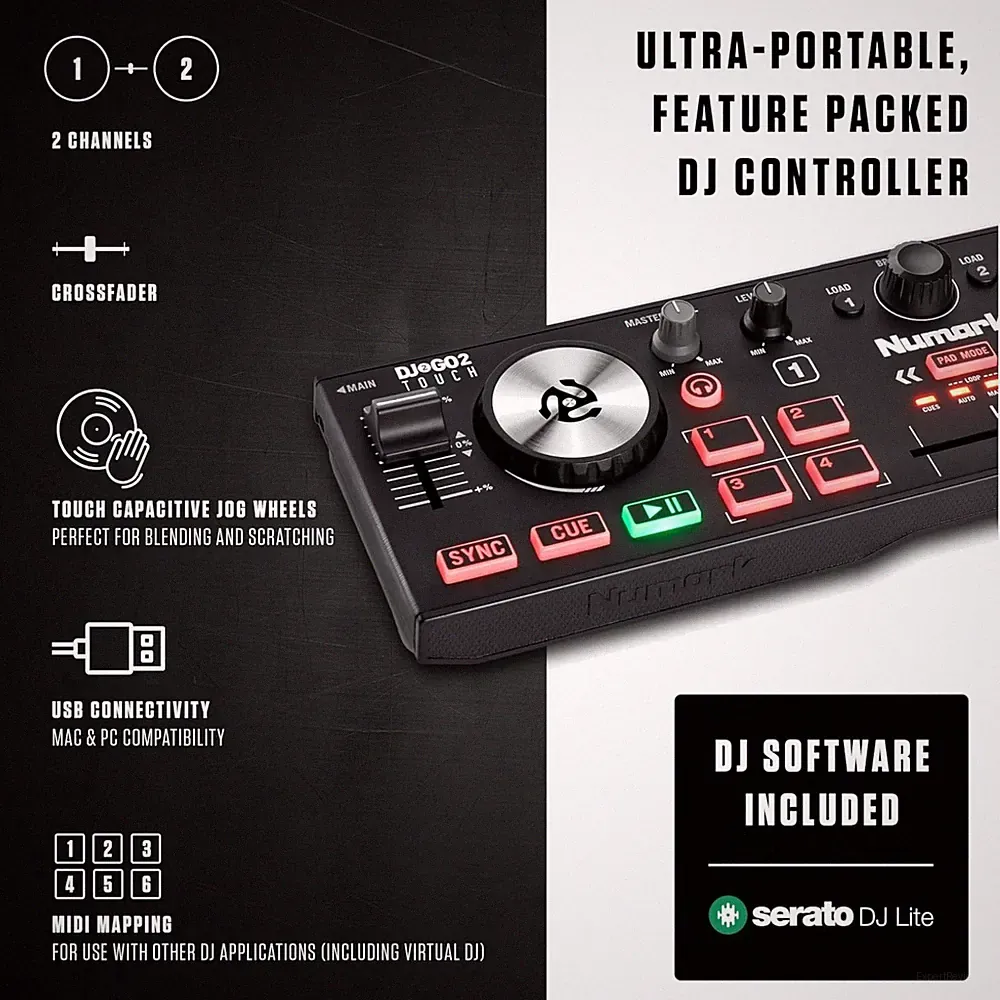 Compact Touch DJ Mixer with Audio Interface`