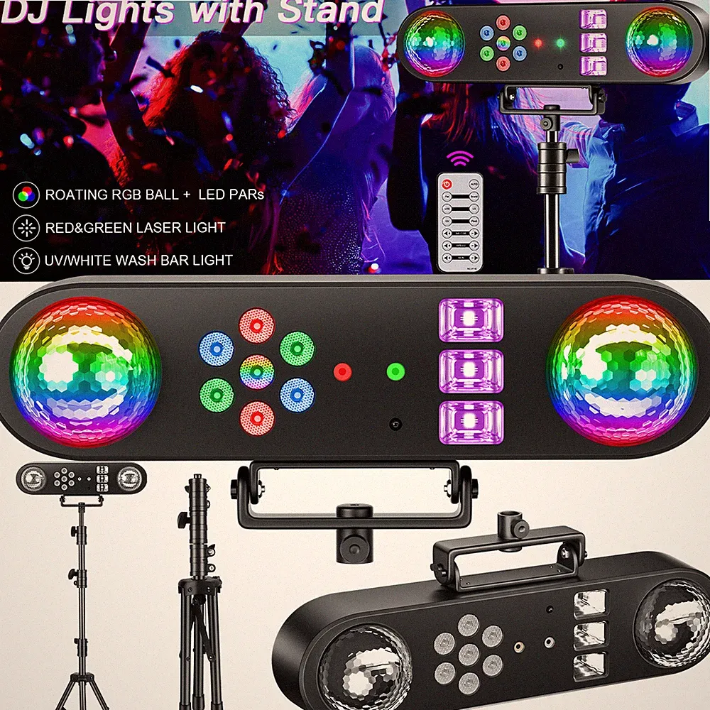 Complete Professional 5in1 Stage LEDs Lights DJ Band Party DMX System & Stand