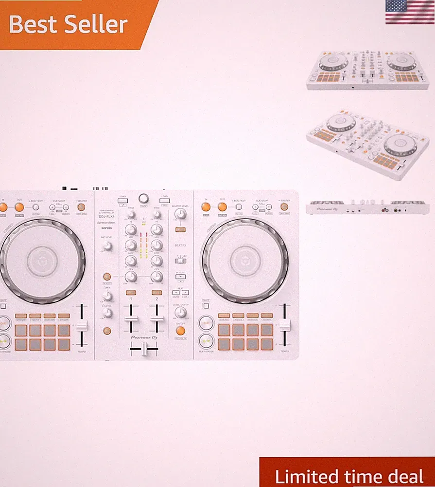 DDJ- 2-deck rekordbox and Serato DJ Controller - White, Limited Edition