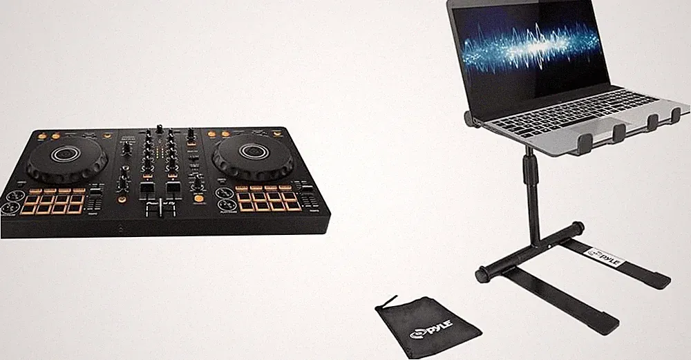 DDJ-FLX4 2-Deck Controller and Pyle Folding Laptop Stand with Adjustable Height