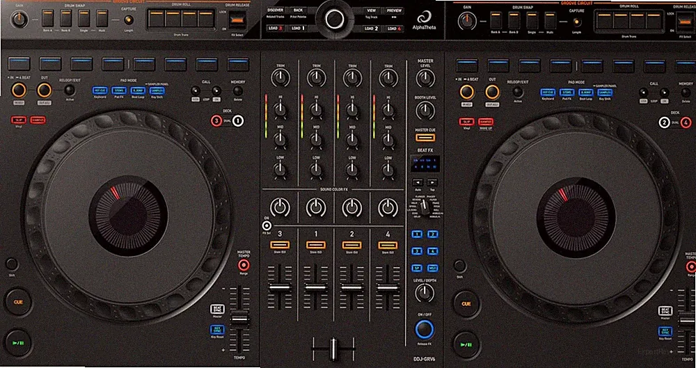 DDJ-GRV6 4-Channel DJ Controller, Groove Circuit, Black