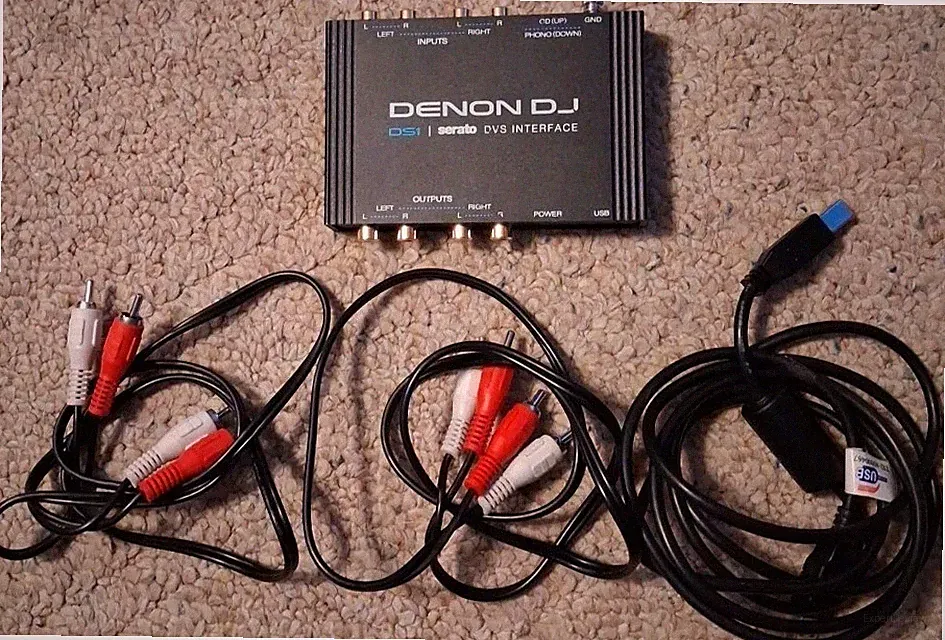 Denon DJ DS1 Pro 2-Channel Serato DJ DVS Interface USB Power Cable & RCA Cables!