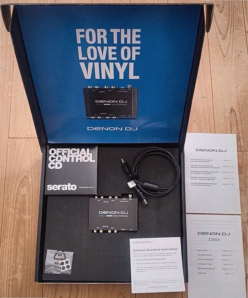 Denon DJ DS1 Serato DVS Audio Interface Boxed w/ Control CDs RCA Cables Tested