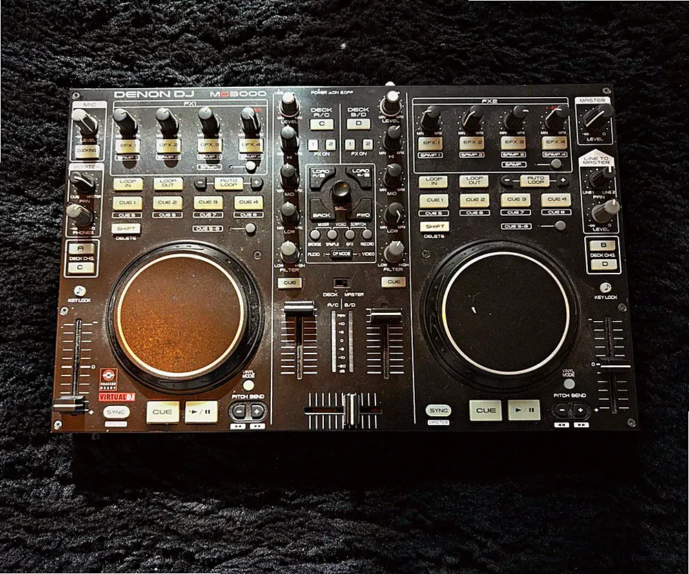 Denon DJ MC3000 4-Channel DJ Controller Built-In Mixer, 2 Decks, 8 Pads