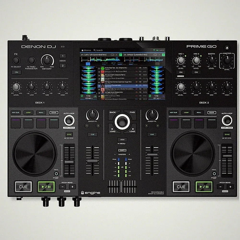 Denon DJ Prime GO 2-Deck Rechargeable Smart DJ Console with 7" Touchscreen