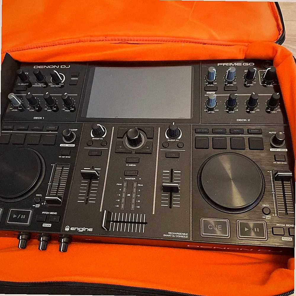 Denon DJ Prime Go Portable All-In-One DJ System Controller Turntable Mixer