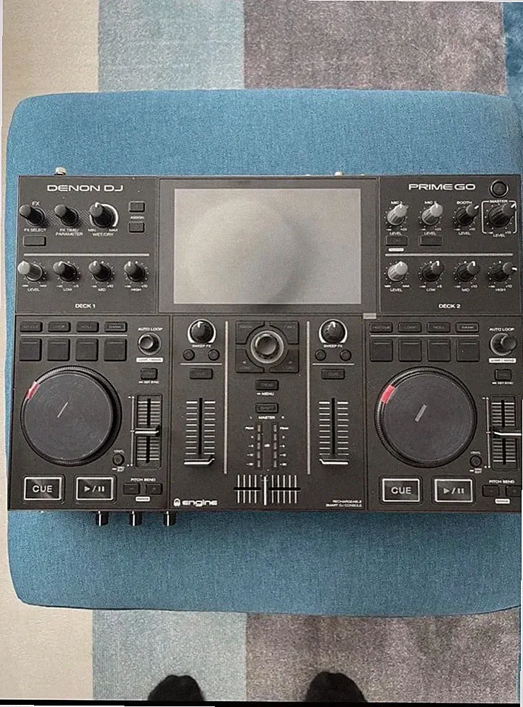 Denon DJ Prime Go Portable All-In-One DJ System Controller Turntable Mixer