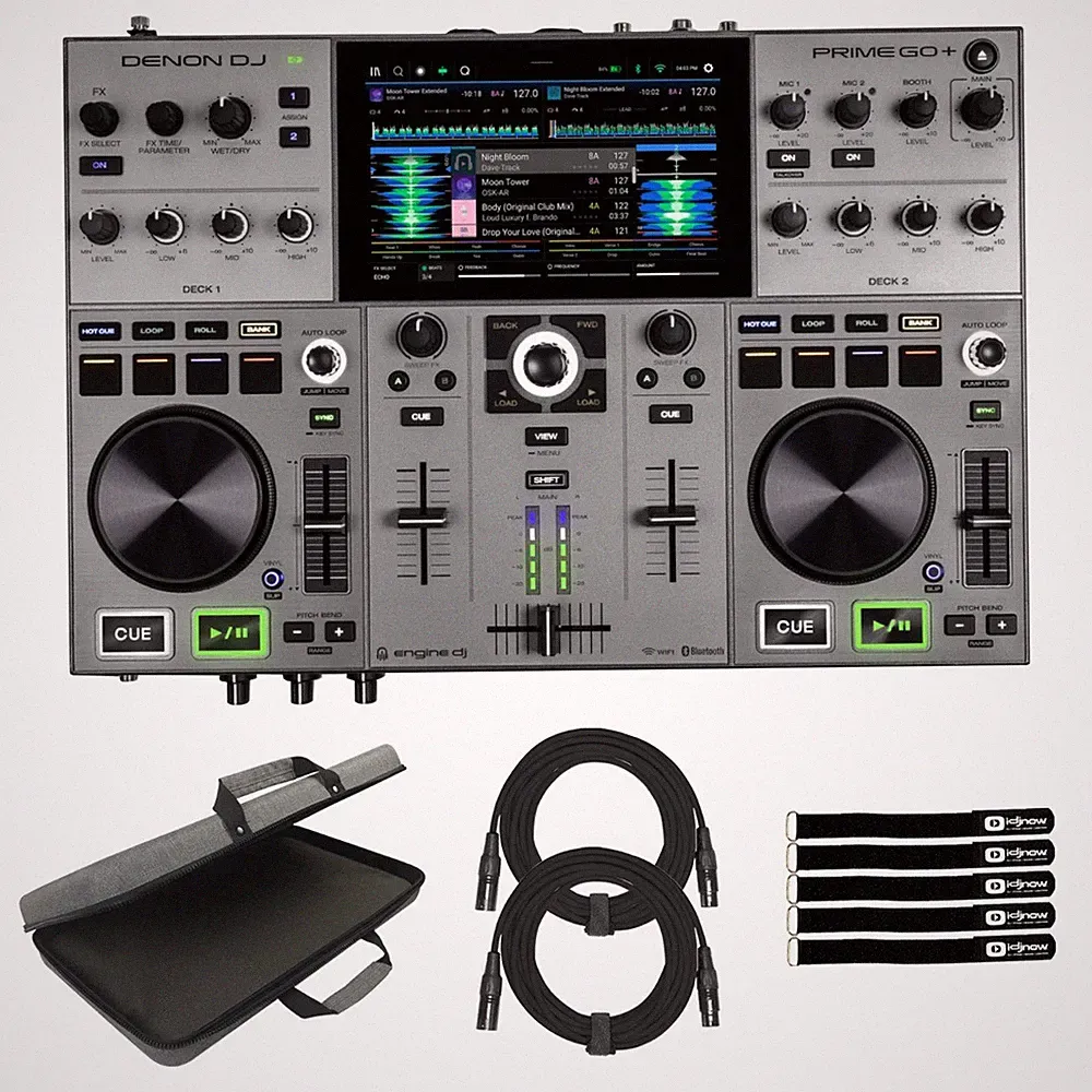 Denon DJ PRIME GO+ Portable Battery Powered Standalone DJ Controller w Bag