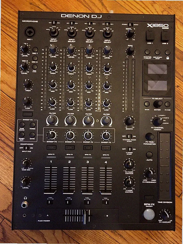 Denon DJ X1850 PRIME 4-Channel Digital DJ Mixer Professional Tested Original Box
