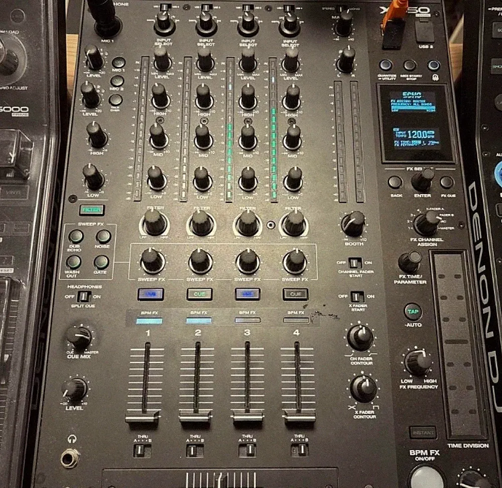 Denon DJ X1850 PRIME 4-Channel Digital DJ Mixer Professional Tested Original Box