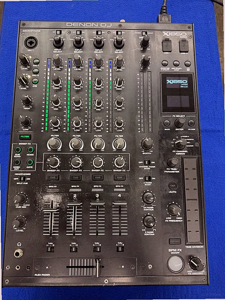 Denon DJ X1850 PRIME 4-Channel Digital DJ Mixer Professional USED