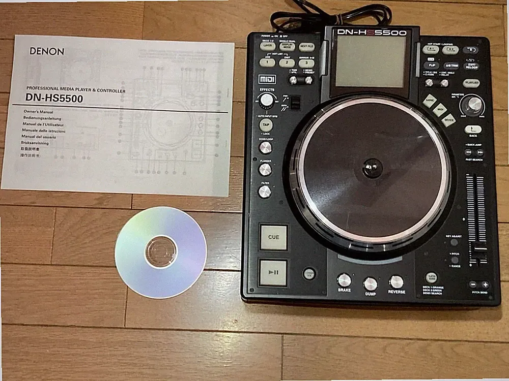 Denon DN-HS5500 Direct Drive Turntable Media Player Controller DJ Gear Black