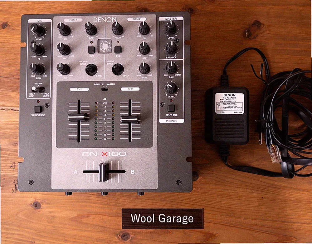 Denon DN-X100 2-Channel DJ Mixer Tested w/ AC Adapter From Japan