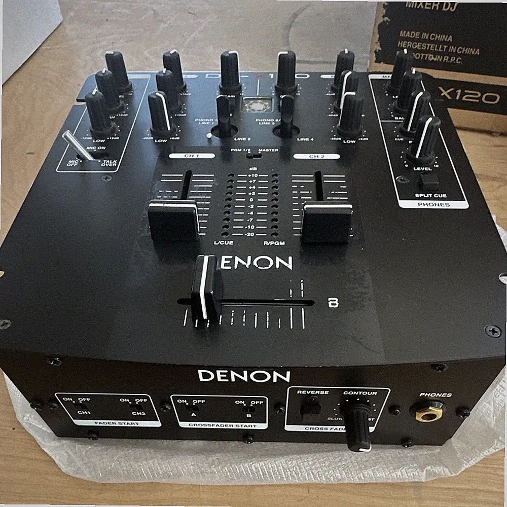 Denon DN-X120 2-Channel Analog Tabletop DJ Mixer Black - sold as is