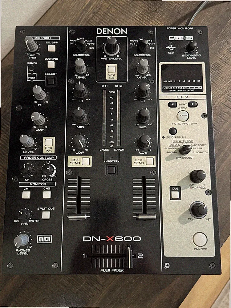Denon DN-X600 2-Channel DJ Mixer MIDI Control Built-In Effects USB