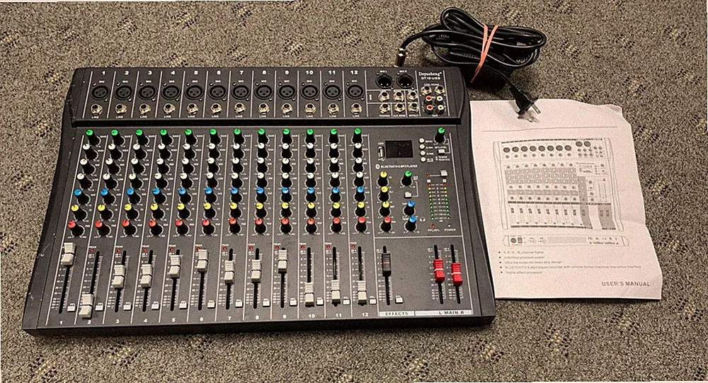Depusheng DT12 Studio Audio Mixer 12-Channel DJ Sound Controller Interface