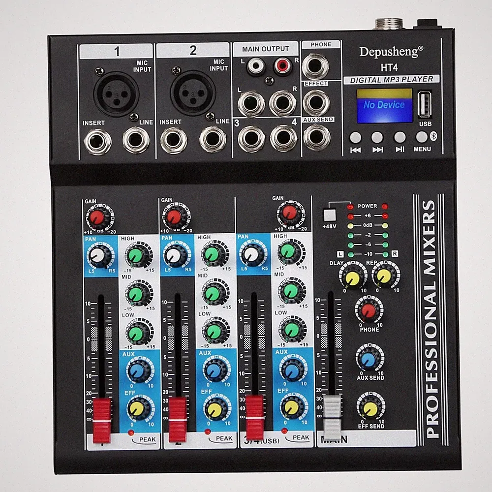 Depusheng HT4 Bluetooth Compatible Professional Portable Digital DJ Console w...