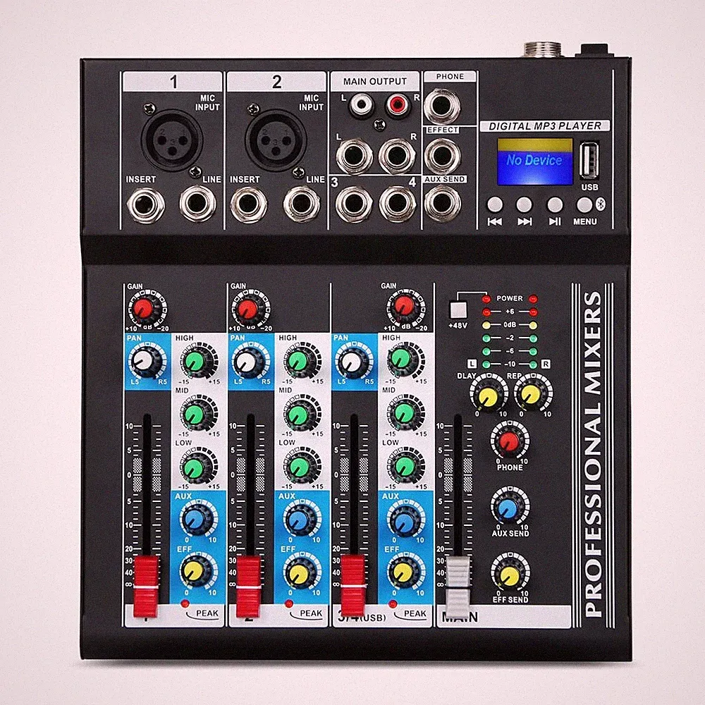 DEPUSHENG HT4 BLUETOOTH Compatible Professional Portable Digital DJ Console W/US