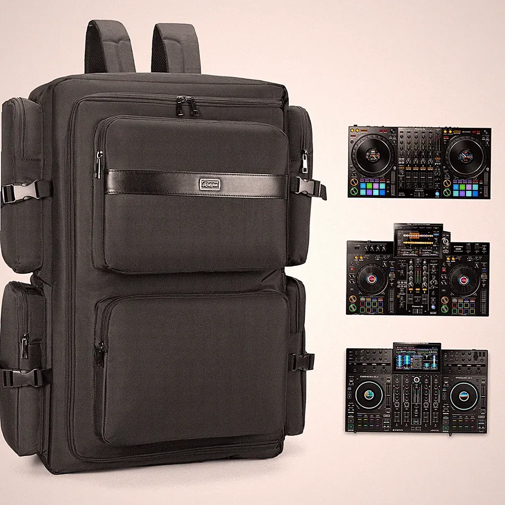 DJ Backpack for Club Gigs, DJ Mixer Case Compatible with Pioneer DDJ-REV7, Pi...